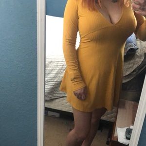 Yellow mini dress